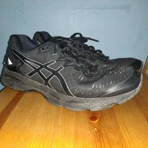 Asics Gel Kayano Mens Black Silver Running Shoes